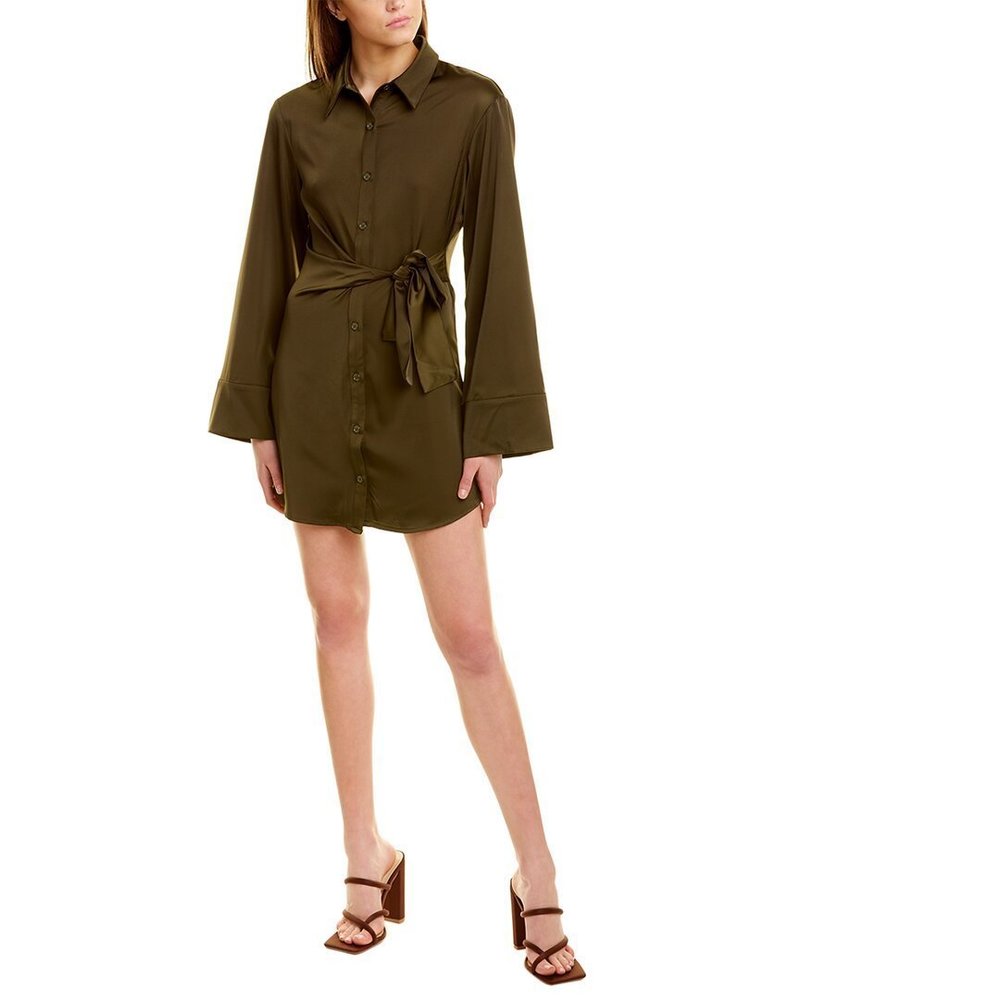 rosewater remi Tie-Waist Shirtdress
